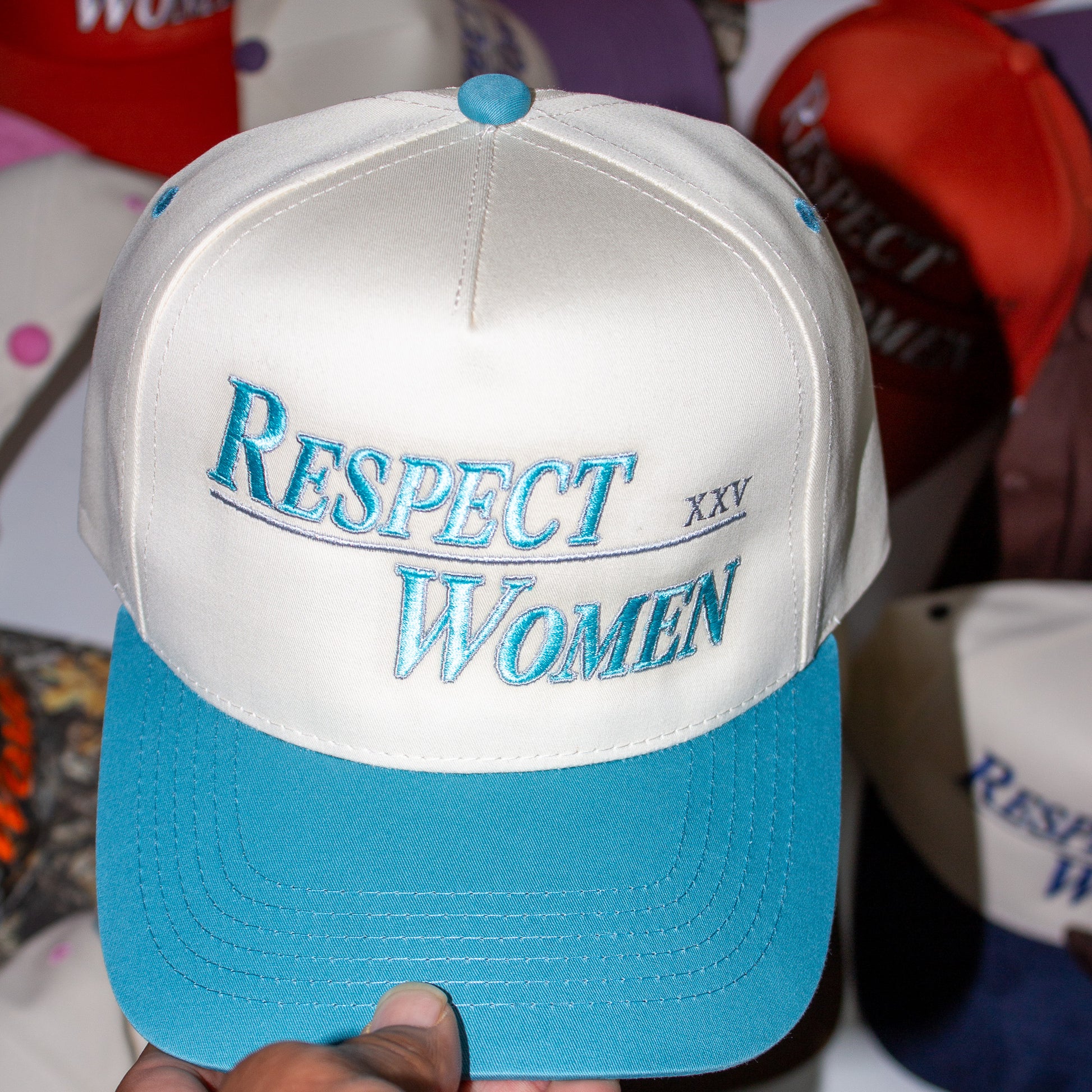Beige & Sky Blue Snapback - The RW Brand