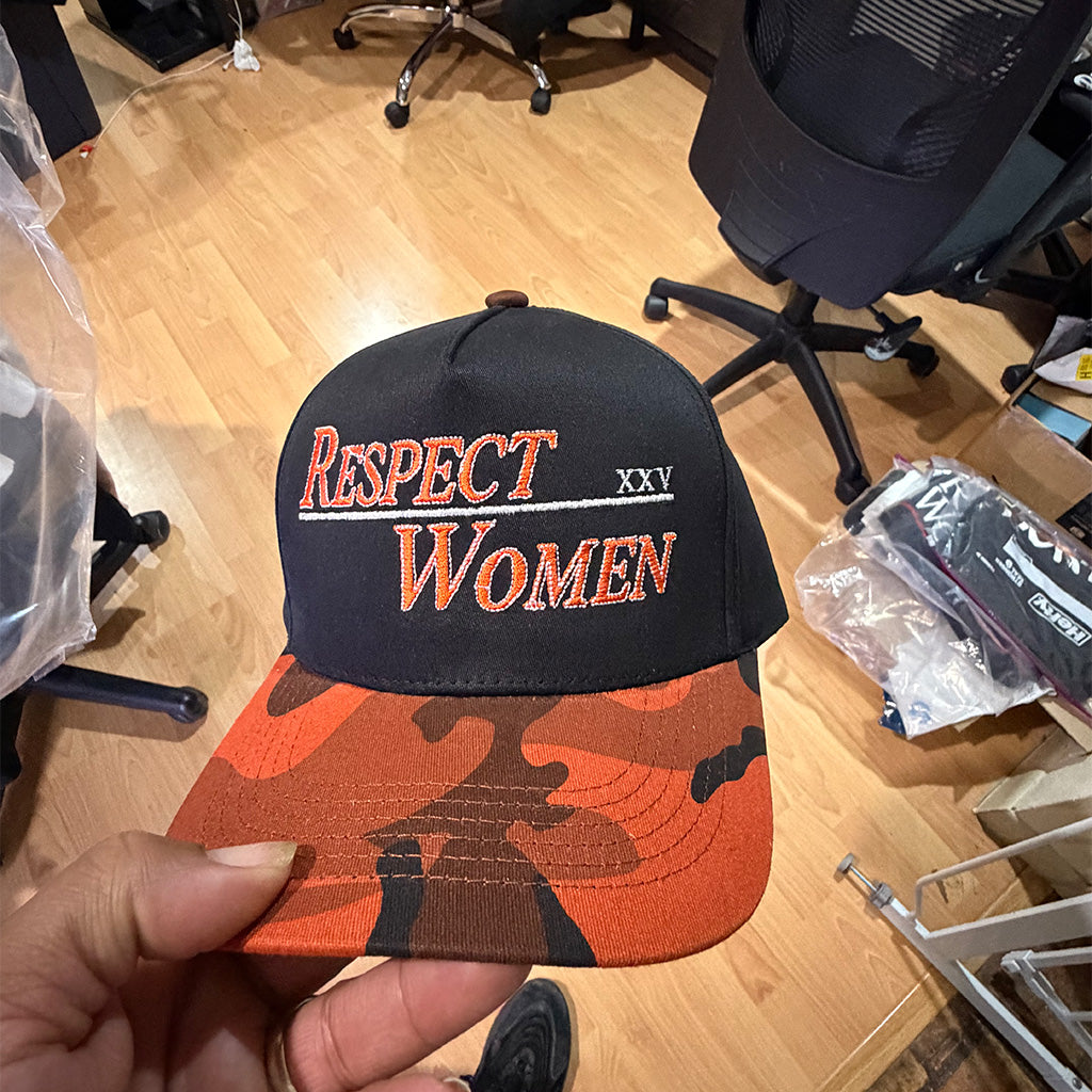 Black and Orange Camo Snapback - The RW Brand