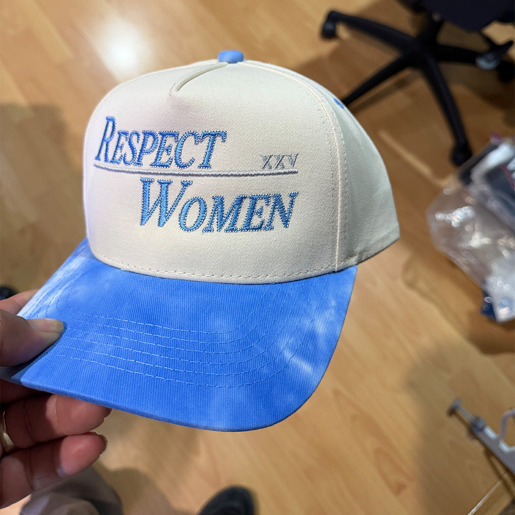 Cream and Sky Blue Clouds Snapback Hat - The RW Brand