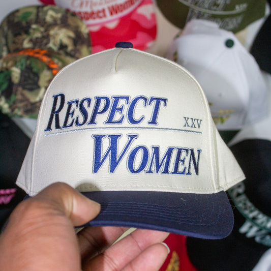 Cream & Navy Snapback - The RW Brand