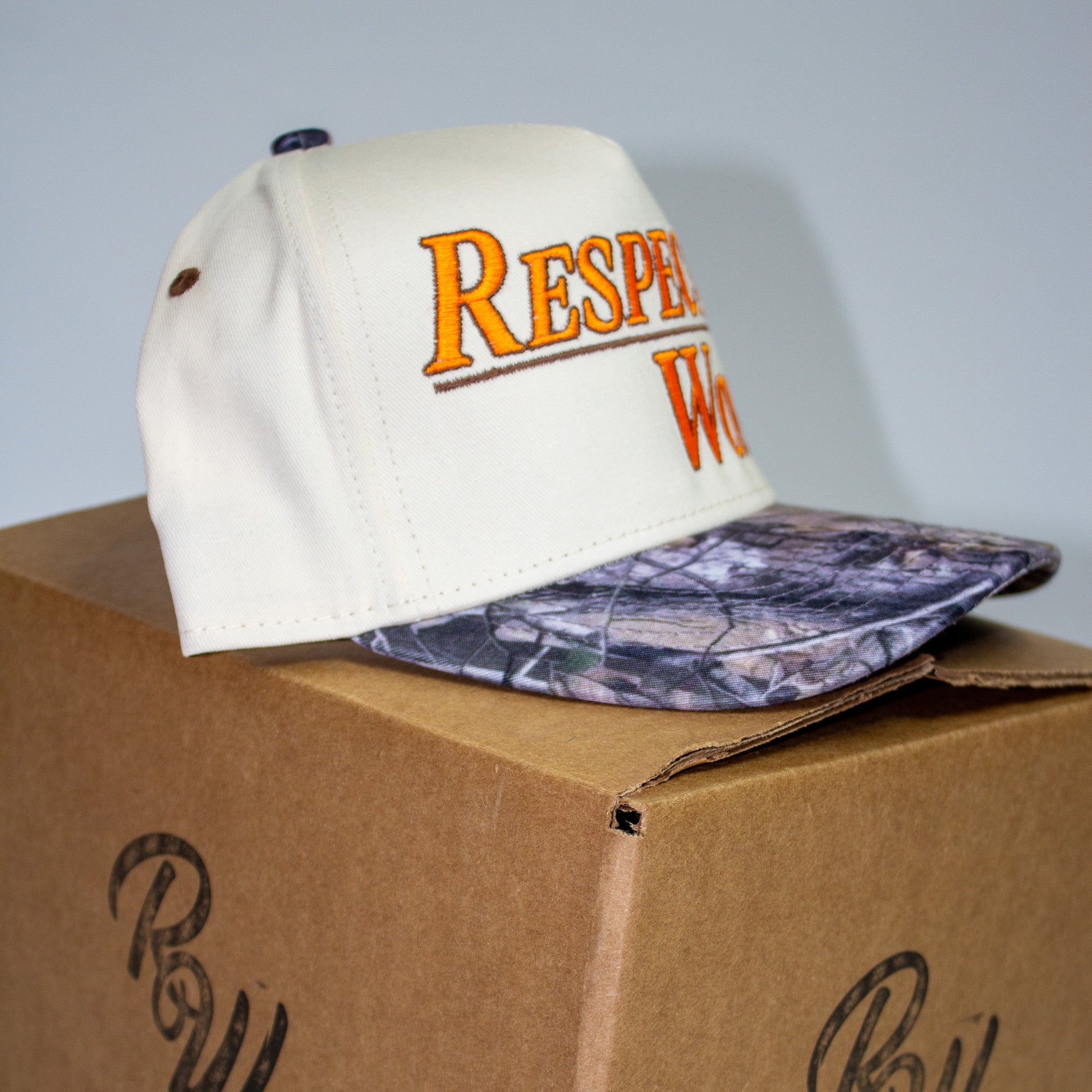 Cream & Camo (Orange Embroidery) - The RW Brand