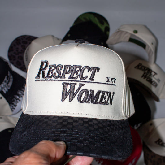 Cream and Checker board Snapback Hat